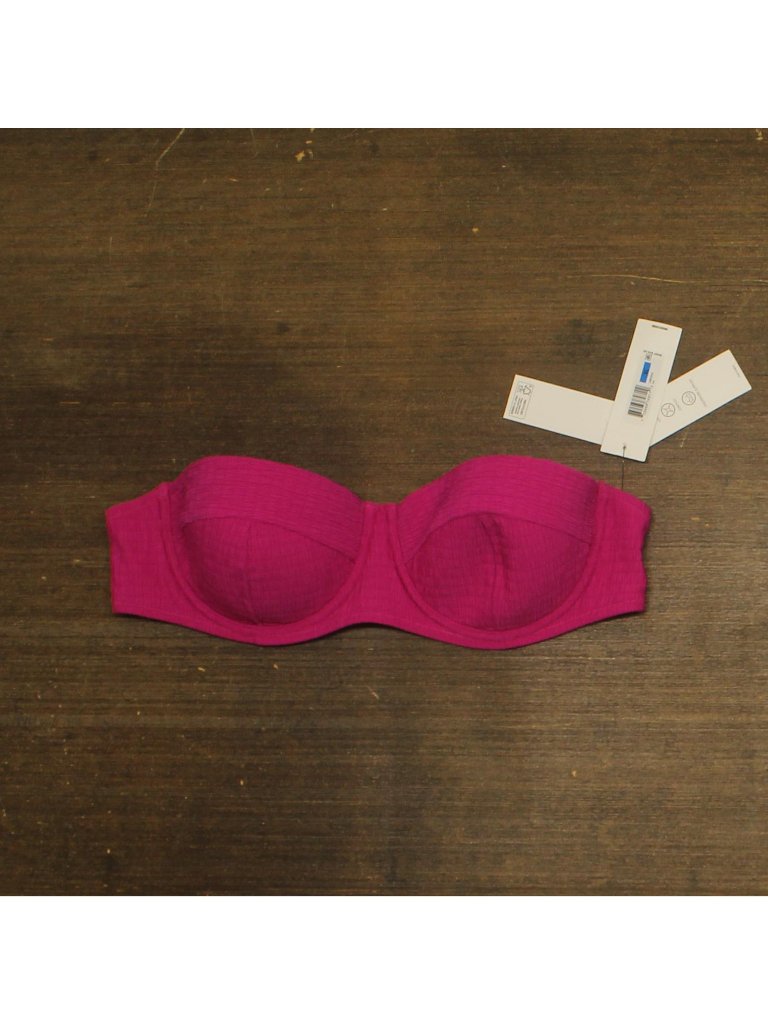 New Dkny Womens Textured Molded Balconette Bikini Top Wildberry Purple Pink Xl